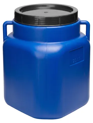 Image de Réservoir carré de 20 litres, sans BPA, de la marque Garronda, idéal pour le stockage de choucroute et de viande marinée. Seau à large ouverture, réservoir d'eau et récipient avec couvercle, de couleur bleue, modèle GD-0088