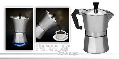 Produktbild von Percolator Edelstahl Kaffeebereiter 3 Tassen Aluminium