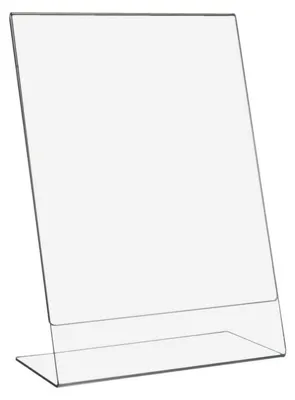Produktbild von Acrylhaus DIN A4 L-Ständer/Werbeaufsteller im Hochformat (210x297mm) aus Acrylglas - Zeigis®