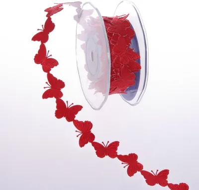 Produktbild von SeKleBo® - Selbstklebende Bordüre Schmetterlinge Farbe Rot - 30mm - 10m - 89116-30-10-30