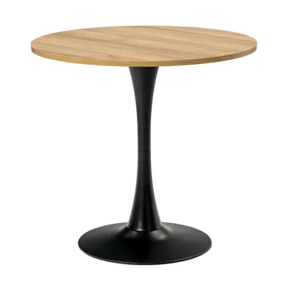 Image de Meubles Cosy Table salle à manger ronde vintage 2-4 personnes en chêne et métal noir - CLIFT