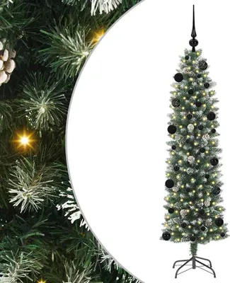 Obrázok produktu pre vidaXL Umelý tenký vianočný stromček zeleno-biely 150 cm