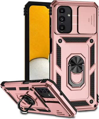 Produktbild von Galaxy A13 5G Hülle mit Schiebe Kamera Schutz und Ringhalter Ständer Robust Rüstung Schutzhülle für Samsung Galaxy A13 5G Pink