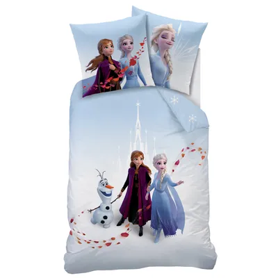 Produktbild von Disney Frozen 2 Bettwäsche 80x80 + 135x200 cm · Eiskönigin 2 Anna und Elsa Bettwäsche für Kinder / Mädchen - 100% Baumwolle