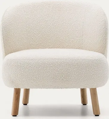 Produktbild von Sessel Ulit 74 x 70 x 71 cm Metall Bouclé  Buche Weiß Natur