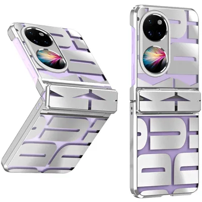 Obrázek produktu pro Pouzdro pro Huawei P50 Pocket, galvanizované průhledné pouzdro s ochranou pantu Stříbro