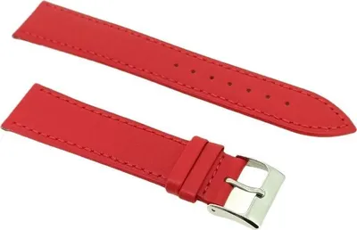 Produktbild von Minott | Uhrenarmband 20mm Leder rot glatt Ton in Ton Naht