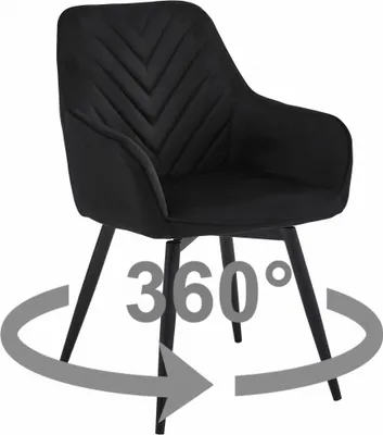 Immagine prodotto di Sedia da pranzo girevole NANA360 VELVET, nero