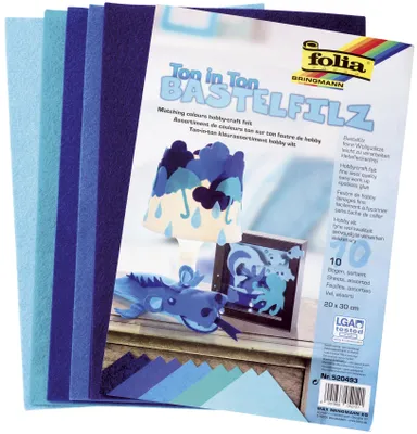 Produktbild von Folia 520493, Filz, Blau, 10 Stück(e), 200 mm