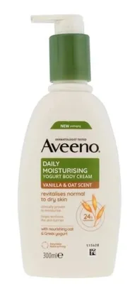 Zdjęcie produktu dla Aveeno Daily Nawilżający Jogurtowy Krem do ciała Wanilia i Owies, 300ml (PRODUKT Z NIEMIEC)