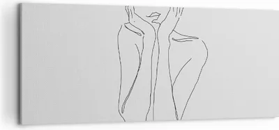 Produktbild von Bild auf Leinwand - Leinwandbild - Einteilig - Träumerei Frau Skizze - 120x50cm - Wand Bild - Wanddeko - Wandbilder - Leinwanddruck - Bilder - Wanddekoration - Leinwand bilder - AB120x50-4414
