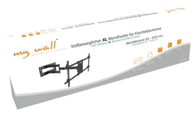 Immagine prodotto di My Wall H27-1XL per schermi da 42" a 90" (107 - 229 cm), carico fino a 50 kg, distanza dalla parete: 83 - 1010 mm