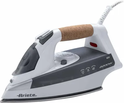 Produktbild von Ariete 6232 Dampfbügeleisen 2200W Edelstahlplatte Korkgriff Grau
