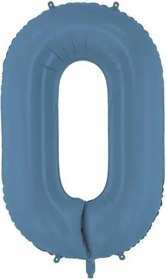 Obrázok produktu pre Fóliový balón s číslom "0", 86 cm, tmavomodrý