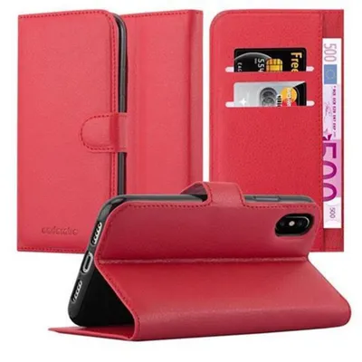 Produktbild von Cadorabo Hülle für Apple iPhone X / XS Schutz Hülle in Rot Handyhülle Etui Case Cover Magnetverschluss
