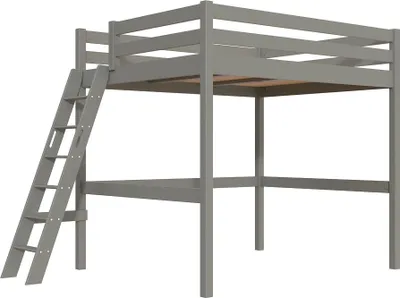 Produktbild von Hochbett aus holz Sylvia 160x200 schräger Leiter - Grau