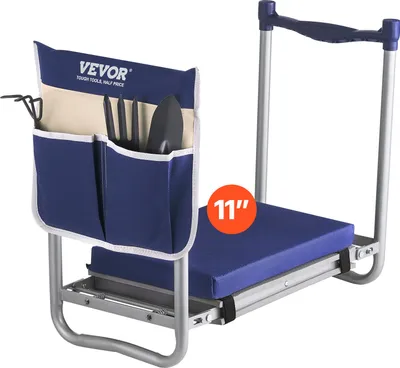 Produktbild von VEVOR Gartenkniebank, 585x300x485 mm, 160 kg Traglast, Kniepolster 279x385x40 mm, Gartensitz & Arbeitshocker, lindert Knie- & Rückenschmerzen, A3-Stahl, EVA, CHGK-015B