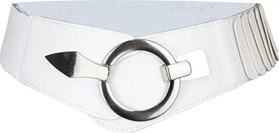 Produktbild von Breiter elastischer Gürtel für Damen, vielseitig, einfarbig, dehnbar, Kleidergürtel, Kunstleder, Legierungsschnalle, Bund
