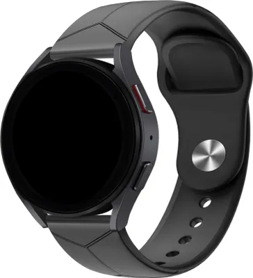 Produktbild von BALR. hexagonales Armband passend für 20mm - Galaxy Watch 4/5/6 40 & 44mm - Amazfit Bip Serie / GTS 2 / GTS 4 - Huawei GT 2 - 42mm / GT 3 - 42mm / GT 3 Pro 43mm + viele andere Modelle (Schwarz)
