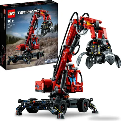 Produktbild von LEGO 42144 Technic Umschlagbagger Modell, Mechanisches Spielzeug Set, manuelle und pneumatische Funktionen, Baufahrzeug Kran, Lernspielzeug