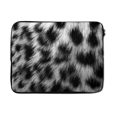 Produktbild von MuchoWow® Laptop Hülle 17 Zoll Laptoptasche Nahaufnahme eines Panthers - schwarz und weiß - Zipper - Schutzabdeckung