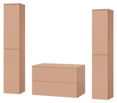 Obrázok produktu pre 3-dielna kúpeľňová zostava: spodná skrinka + 2 vysoké skrinky Color Alpaka (2S 80 + 2D 160 x 2)