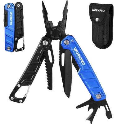 Productafbeelding van Multifunctionele tang 11-in-1, inklapbaar, roestvrij staal, blauw en zwart