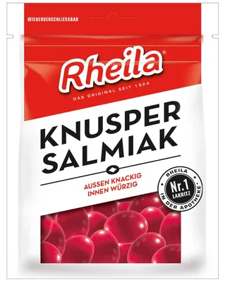 Obrázek produktu pro Rheila křupavé salmiak dragées s lékořicovým jádrem bez laktózy 90g