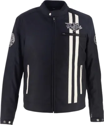 Productafbeelding van Von Dutch X Helstons Speed Racer motorjas, textiel, zwart/beige, maat M