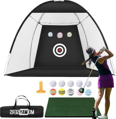 Produktbild von Famanu Golfset Premium Minigolfset mit Putting-Matte - Golfaccessoires