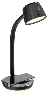 Immagine prodotto di Lampada da tavolo Immax PERLA LED, ricarica wireless Qi, nera + grigia con dettagli metallici