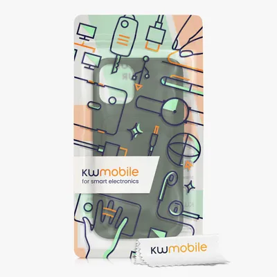 Produktbild von kwmobile Handyhülle für Apple iPhone 12 / iPhone 12 Pro Hülle mit Kartenfach - TPU Case - Kabelloses Laden - Schutzhülle Cover in Dunkelgrün