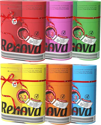 Produktbild von Multipack Toilettenpapier - 36 Rollen - 6 Farben - mit pink