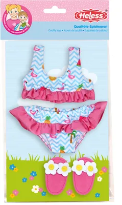 Produktbild von puppenbikini blau/rosa für Puppe von 28-35 cm