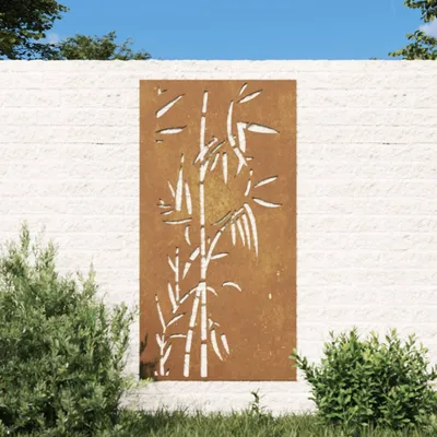 Produktbild von "2026 Promotion" Garten-Wanddeko 105x55 cm Cortenstahl Bambus-Design - Leinwandbilder CC29041