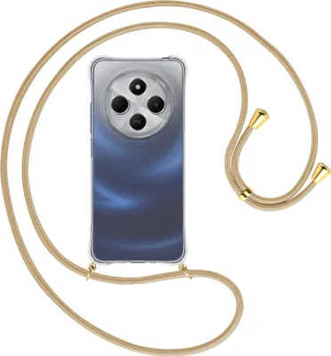 Produktbild von Handykette Backcover-Schutzhülle mit Band (Metall goldfarben) für Xiaomi Redmi 14C 4G - caramel