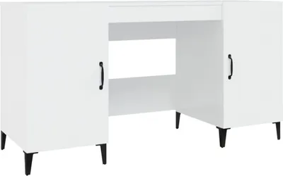 Obrázek produktu pro vidaXL Psací stůl vysoký lesk bílý 140x50x75 cm Dřevěný materiál