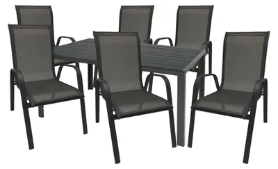 Produktbild von Gartengarnitur Sitzgarnitur 7-teilig 180x90cm Aluminium Non-Wood