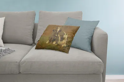 Produktbild von MuchoWow® Zierkissen Sofakissen Wohnzimmer Dekokissen 60x40 cm Kuh liegend - Gemälde von Anton Mauve - Kopfkissen - Polster mit Foto