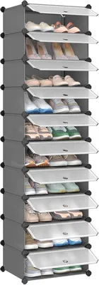 Produktbild von Schuhregal 10 Ebenen grau Kunststoff