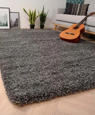 Zdjęcie produktu dla Dywani Unyqoos® Hochflor Shaggy Grand, ciemnoszary, 200x300 cm – wysokość włosa 5 cm, gramatura 3300 g/m², polipropylen