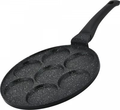 Produktbild von Herzberg HG-CP267HO: 26 cm marmorbeschichtete Pfannkuchen- und Crêpespfanne - 7 einfache Schlitze