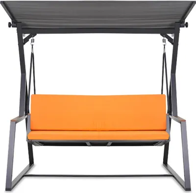 Produktbild von Gartenkissen Set für Gartenschaukel – orange – Sitzkissen 140x50 + Rückenkissen 140x50 – Weiche Auflagen für Hollywoodschaukel