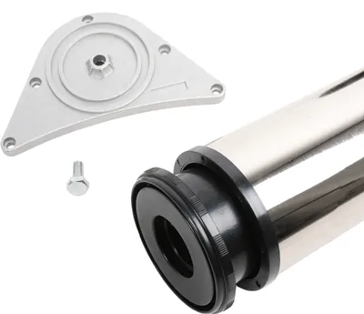 Produktbild von Tischbein 80mm Durchmesser Höhe 870 mm in edelstahl optik Tischfuß Möbelfuss