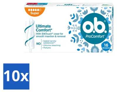 Imagen del producto de 10 tampones o.b. ProComfort Super – Paquete económico – 10 unidades