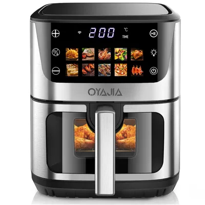 Produktbild von Airfryer 9L, 1800W, 10 Programme, Digitales Touchscreen, Einstellbare Temperatur, Sichtfenster, Automatische Abschaltung, Spülmaschinenfest