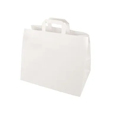Produktbild von 400 Papstar Tragetaschen, Papier 27 cm x 32 cm x 17 cm weiss mit Tragegriff 86450