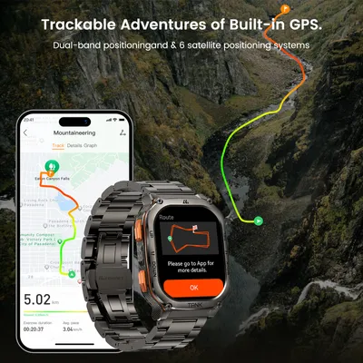 Produktbild von KOSPET TANK M3 Ultra GPS Smartwatch für Herren Smartwatch Damen 480mAh Akku IP69K Wasserdicht Herzfrequenz Monitor Schlaftracker Weihnachtsgeschenk