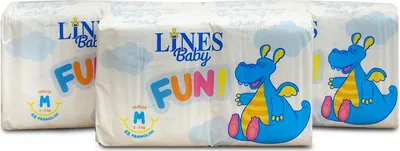 Produktbild von Lines Baby FUN! Medium 204 Windeln, Größe 3 (5-9 kg)