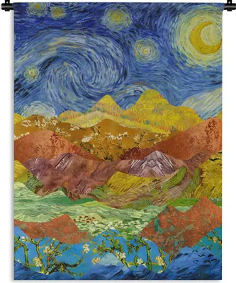 Produktbild von MuchoWow® Wandteppich Wandbehang Van Gogh - Sternennacht - Alte Meister 60x80 cm Tapisserie Dekoration Wandtuch - Decke - Wandtücher - Wohne